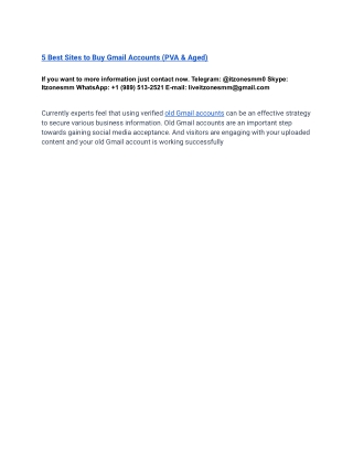 5 Best Sites to Buy Gmail Accounts (PVA & Aged)