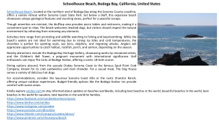 Schoolhouse Beach: Coastal Charm & Secluded Serenity in Bodega Bay, CA, USA