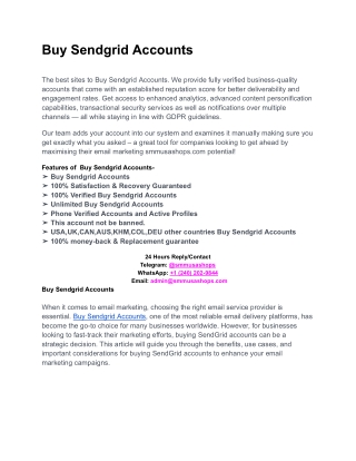 Buy Sendgrid Accounts