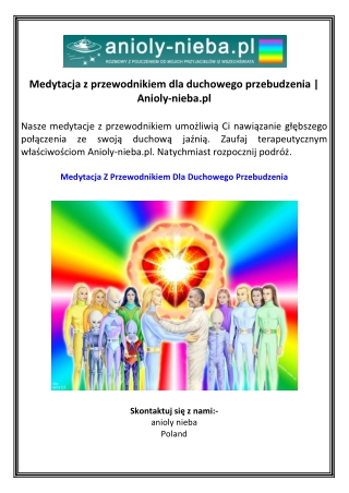 Medytacja z przewodnikiem dla duchowego przebudzenia  Anioly-nieba.pl