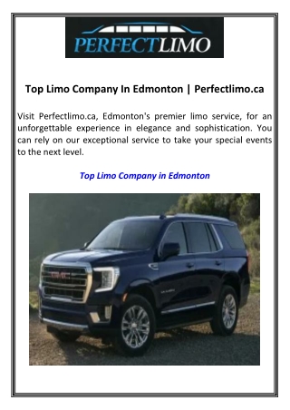 Top Limo Company In Edmonton Perfectlimo.ca