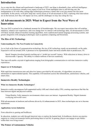 **AI Advancements in 2025: What to Expect from the Next Wave of Innovation**