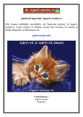 păzitorul îngerului  Ingerii-cerului.ro