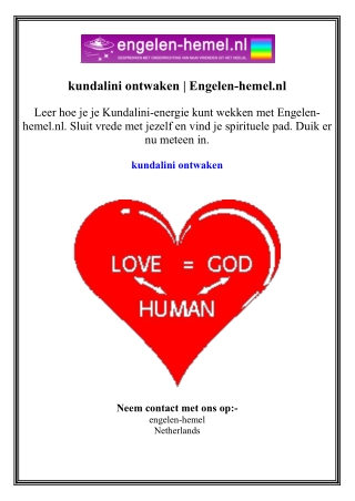 kundalini ontwaken  Engelen-hemel.nl