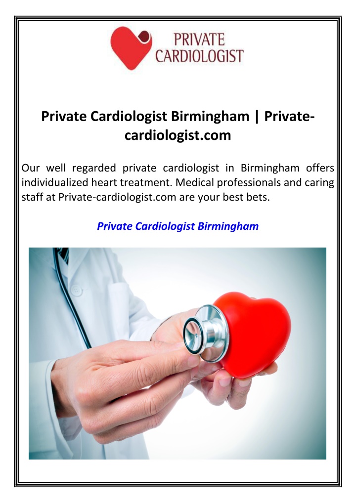 private cardiologist birmingham private