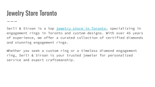 Jewelry Store Toronto