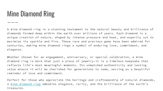 Mine Diamond Ring