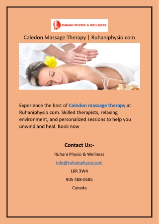 Caledon Massage Therapy  Ruhaniphysio.com