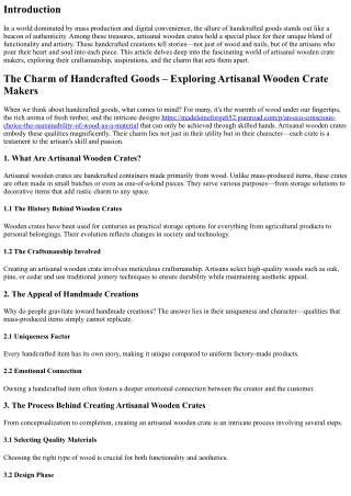 “The Charm of Handcrafted Goods – Exploring artisanal wooden crate makers”