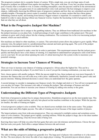 the progressive jackpot slot is a popular feature