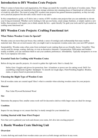 DIY Wooden Crate Projects: Crafting Functional Art