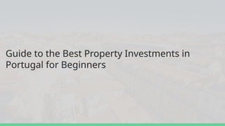 Guide to the Best Property Investments in Portugal for Beginners