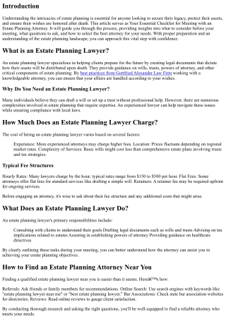 Your Essential Checklist for Meeting with an Estate Planning Attorney