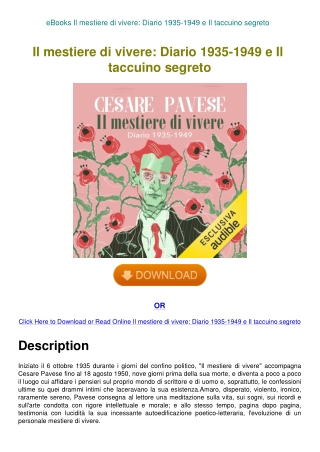 eBooks Il mestiere di vivere Diario 1935-1949 e Il taccuino segreto