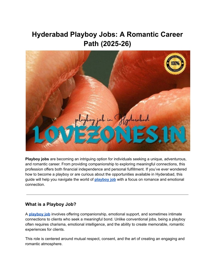 hyderabad playboy jobs a romantic career path