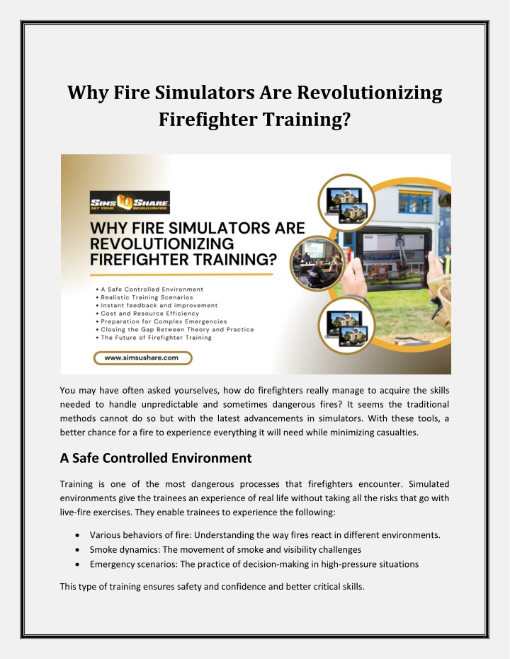 why fire simulators are revolutionizing