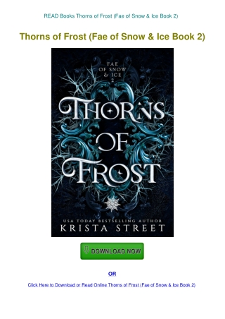 READ Books Thorns of Frost (Fae of Snow & Ice Book 2)