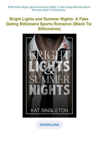 READ Books Bright Lights and Summer Nights A Fake Dating Billionaire Sports Romance (Black Tie Billi