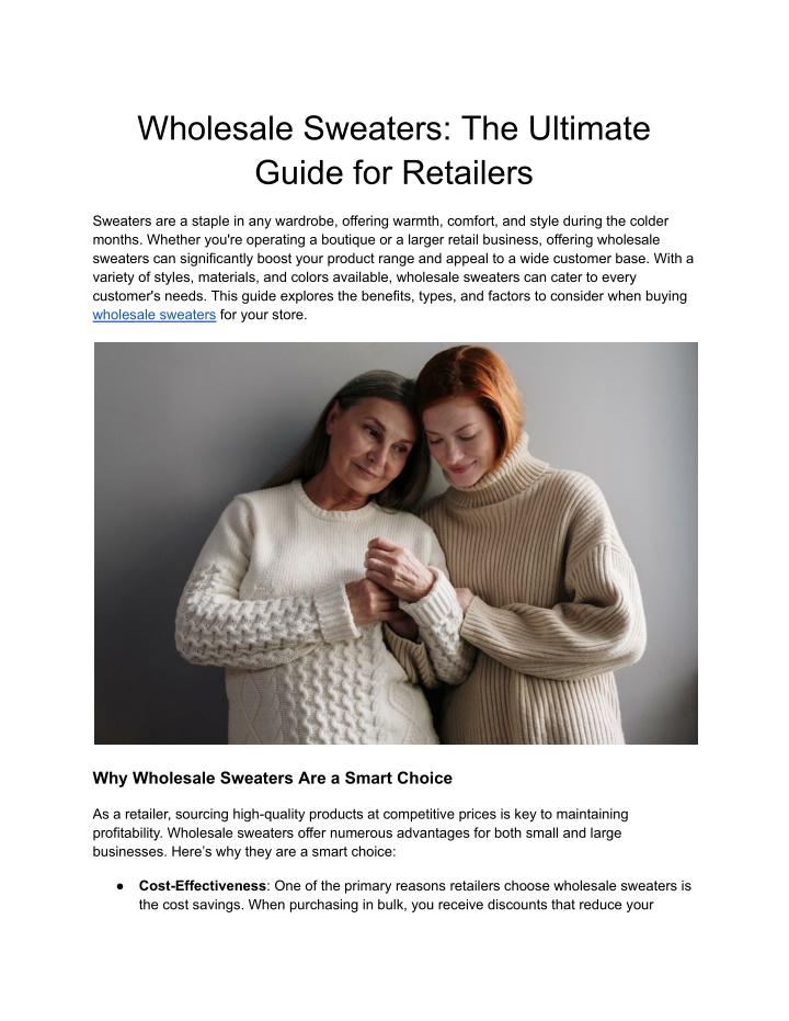 wholesale sweaters the ultimate guide