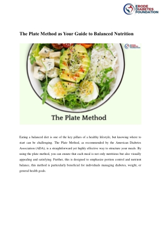 The Plate Method as Your Guide to Balanced Nutrition   - ERODE DIABETES FOUNDATION