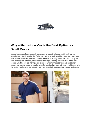 why a man with a van is the best option for small