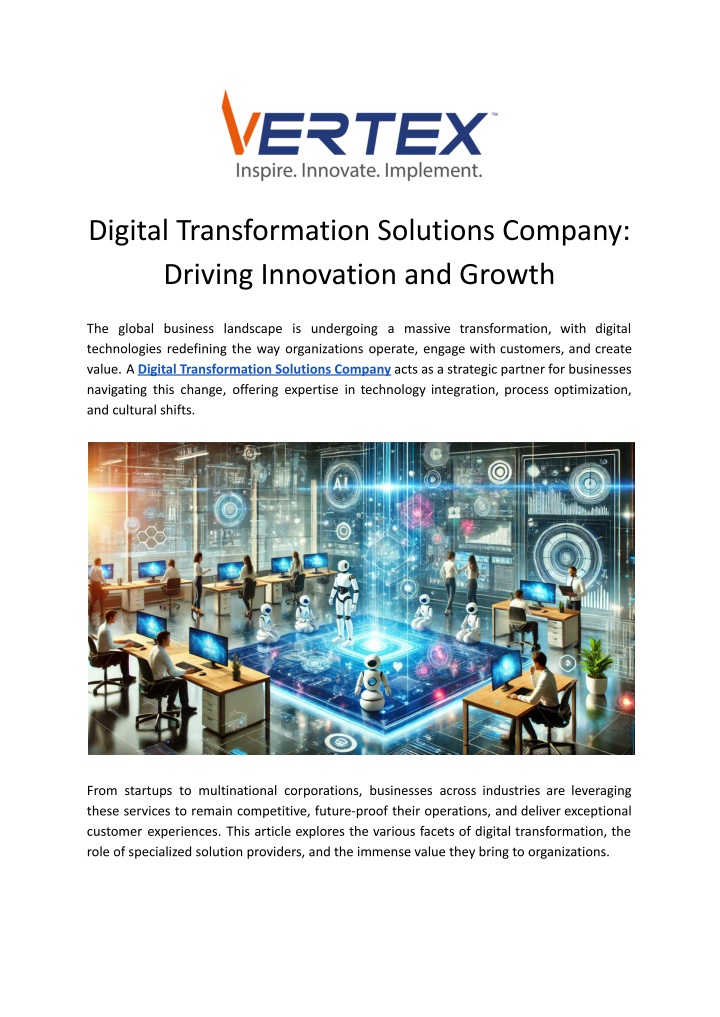 digital transformation solutions company driving