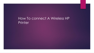 Connect a Wireless HP Printer