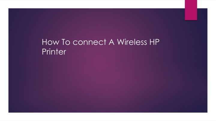 how to connect a wireless hp printer