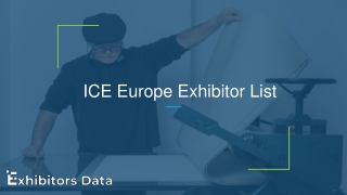 ICE Europe Exhibitor List