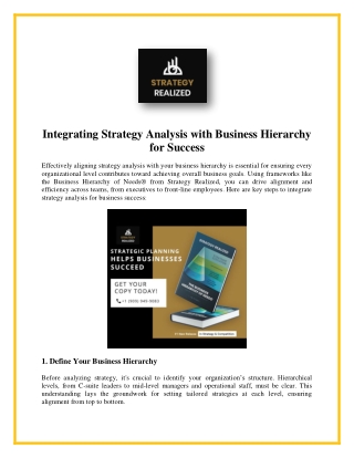 integrating strategy analysis with business