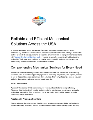 Techstar Mechanical Services LLC