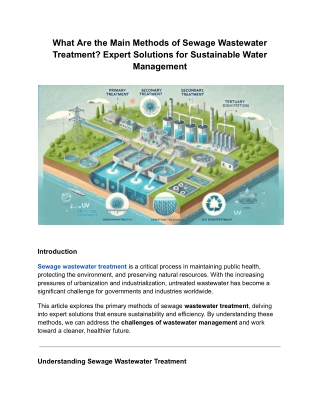 what are the main methods of sewage wastewater