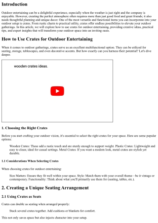 “How to Use Crates for Outdoor Entertaining”