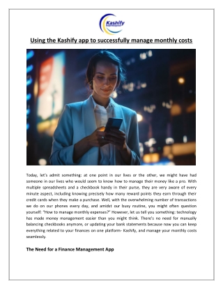 using the kashify app to successfully manage
