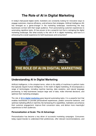 The Role of AI in Digital Marketing