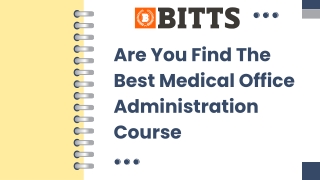 Are You Find The Best Medical Office Administration Course