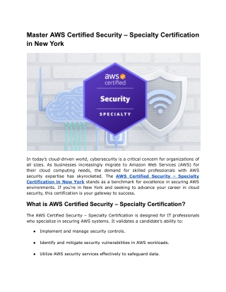 master aws certified security specialty