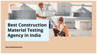 Best Construction Material Testing Agency in India