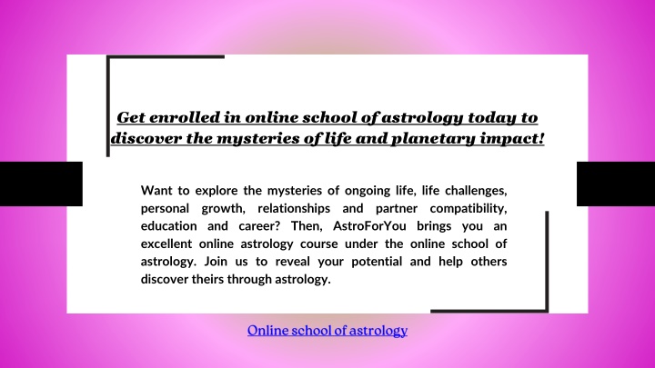 get enrolled in online school of astrology today