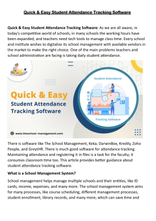 quick easy student attendance tracking software