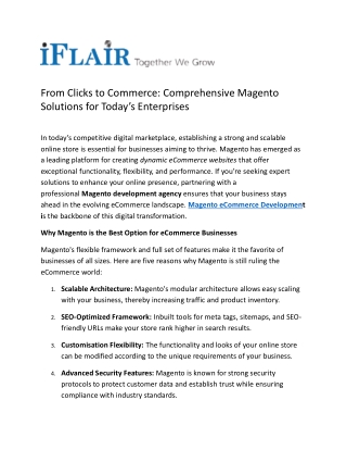 from clicks to commerce comprehensive magento