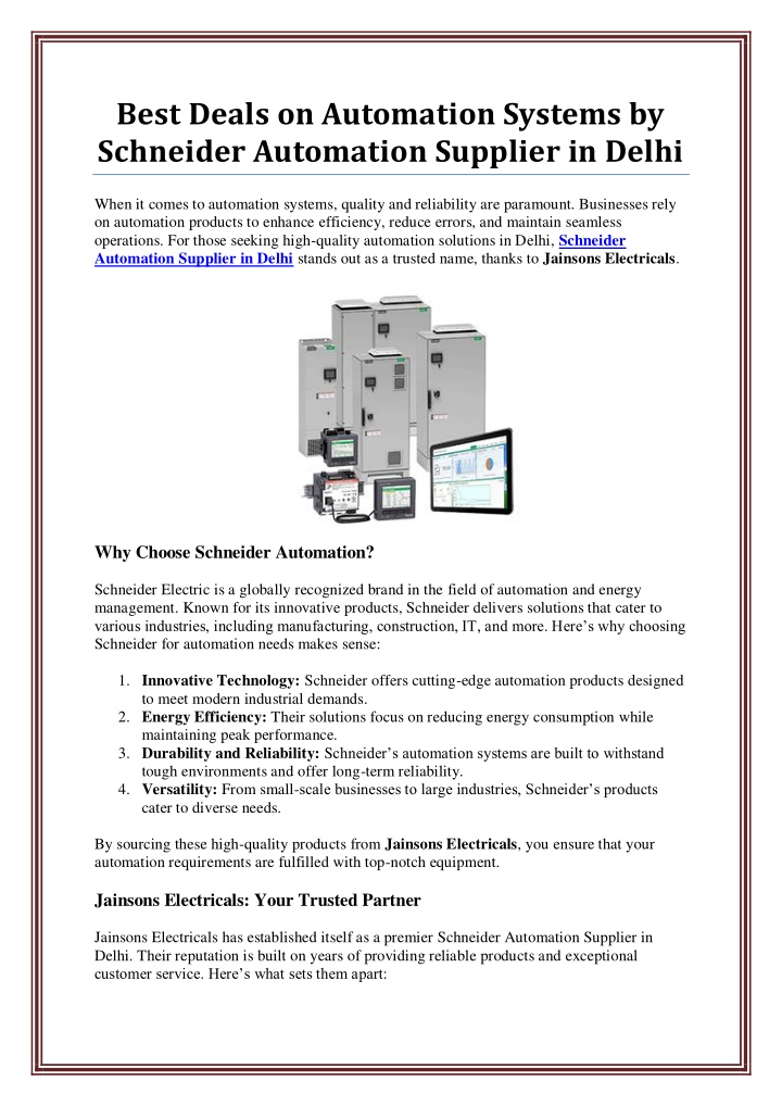 best deals on automation systems by schneider