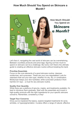 How Much Should You Spend on Skincare a Month