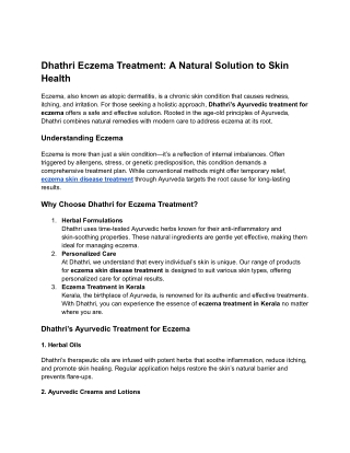 Dhathri Eczema Treatment_ A Natural Solution to Skin Health