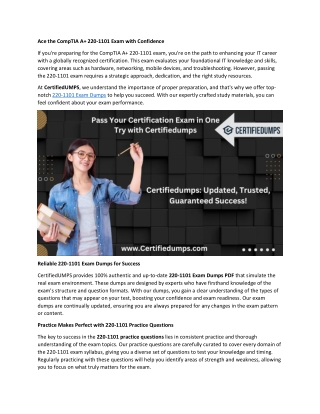 ace the comptia a 220 1101 exam with confidence