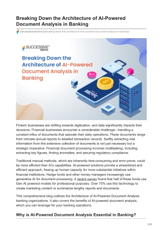 Breaking Down the Architecture of AI-Powered Document Analysis in Banking