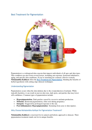 Best Treatment for Pigmentation