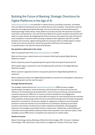 building the future of banking strategic