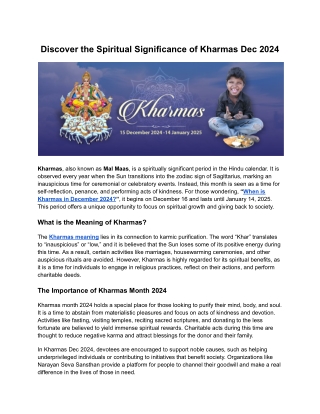 Discover the Spiritual Significance of Kharmas Dec 2024