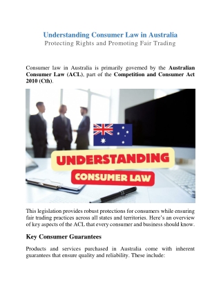 Understanding Consumer Law in Australia from Arida Lawyers